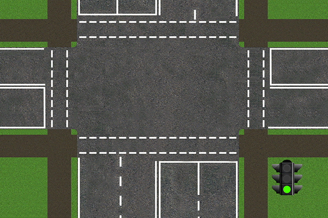 Разворот на перекрестке с пешеходными переходами